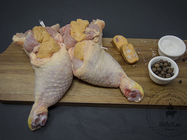 Perna de frango recheada com farinheira
